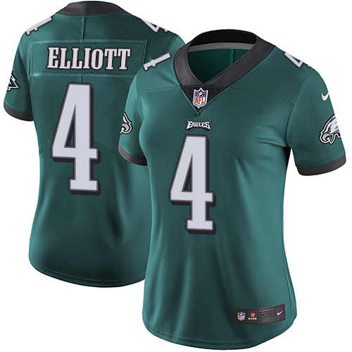 Nike Eagles #4 Jake Elliott Midnight Green Team Color Women's Stitched NFL Vapor Untouchable Limited Jersey